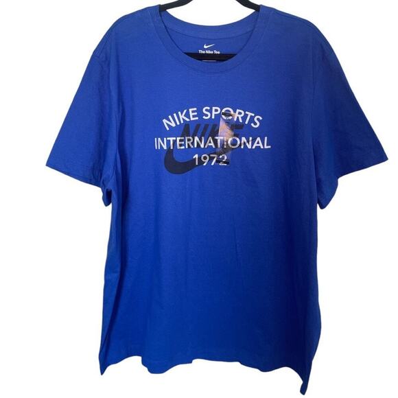 Nike Men’s Sportswear International Graphic T-Shirt Blue Size XXL NEW Logo Tee - Picture 2 of 9